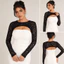 Áo dài tay ren BRABRAA, Áo chống nắng màu trơn xuyên thấu, Áo crop top lưới co giãn mỏng vừa vặn thoáng khí sành điệu