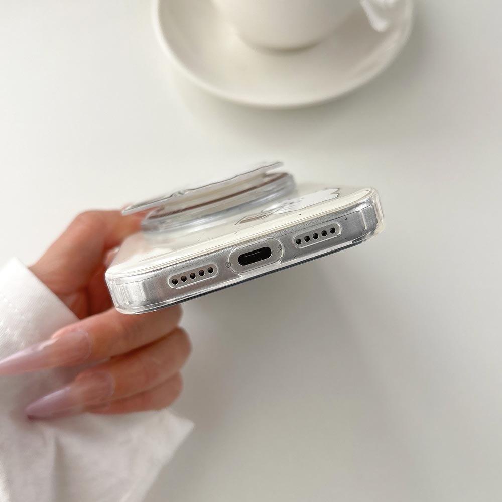 Vỏ cứng Tương thích với iPhone 15 15Pro 15ProMax 16 16Pro 16ProMax 17 17Pro 17ProMax Vỏ nam châm họa tiết gấu cà phê