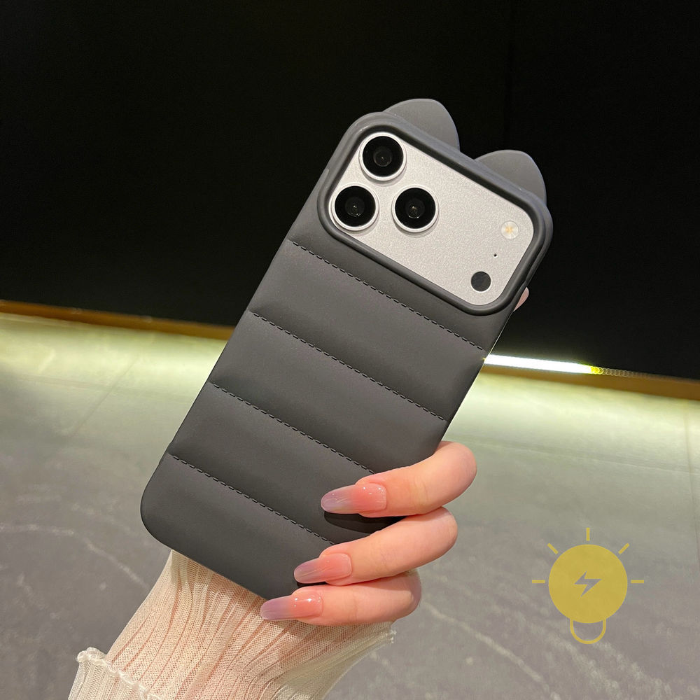 Phone Case For iPhone 17 Pro Max 16 15 14 15/14/13 TPU Cat Soft PU 3D Aesthetic Korean Cute