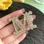AqToCna Pha Lê Thời Trang Zircon Chữ M Trâm Cài Cho Bapa Cổ Ve Áo Pin Dự Tiệc Phụ Kiện Trang Sức AqToCna