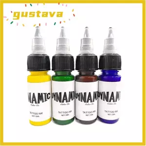 Mực xăm GUSTAVA, Màu thực hành hình xăm trắng xanh đen nâu màu đỏ tươi Nghệ thuật cơ thể màu xanh lá cây 15ML Hình xăm sắc tố Đồ dùng hình xăm