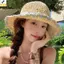 < YEI > Mũ rơm vành rộng rỗng dành cho nữ Mũ chống nắng ren thanh lịch cho kỳ nghỉ bên bờ biển ngoài trời Du lịch mùa hè Mới