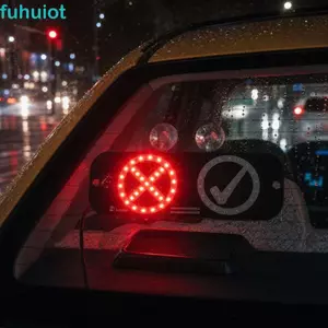 FUHUIOT Rideshare LED Sign, Loại cốc hút T-A-X-I Taxi LED Đèn báo, Phụ tùng ô tô Không cần khoan Bóng đèn LED sáng tạo Đèn báo tự động Taxi Cab