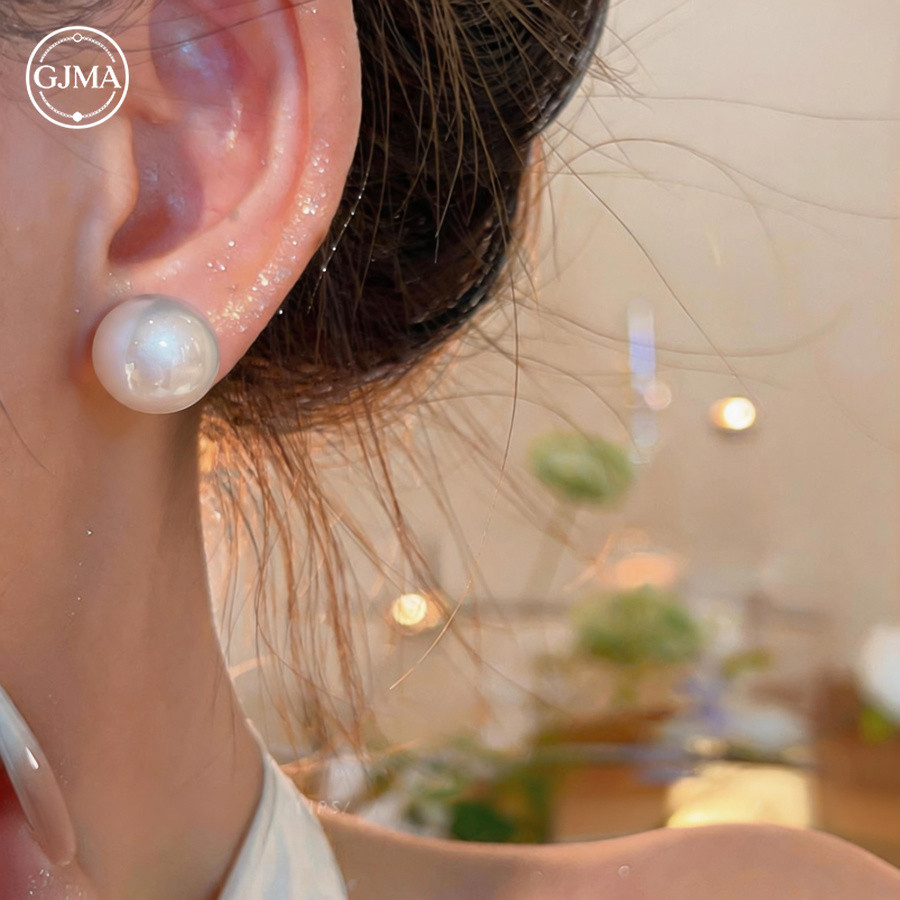 Bông tai ngọc trai vuông bằng kim bạc Phụ kiện cao cấp đa năng thanh lịch