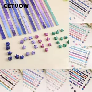 GETVOW 520 Tờ Giấy Ngôi Sao Dải, Nghệ Thuật Thủ Công Thêu Sò Ngôi Sao Origami Giấy, Hoạt Hình DIY Nhiều Màu Sắc Gấp Ngôi Sao Trang Trí Nhà Cửa