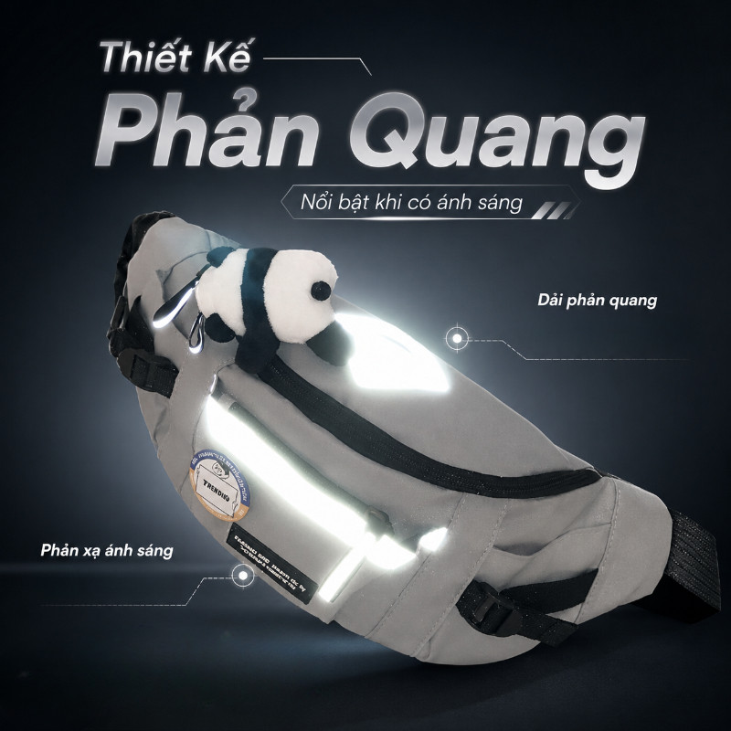 Túi Gấu Đeo Chéo,Thời Trang Nam Nữ,Dung Tích Lớn,Chống Nước,Tặng Kèm Móc Treo Gấu Trúc Và Huy Hiệu