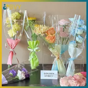 BVY 50 Chiếc Đơn Hoa Hồng Tay Túi Gói Hoa Bó Hoa Túi Ngủ Trong Suốt Cellophane Hoa Bọc Cho Ngày Lễ Tình Nhân.