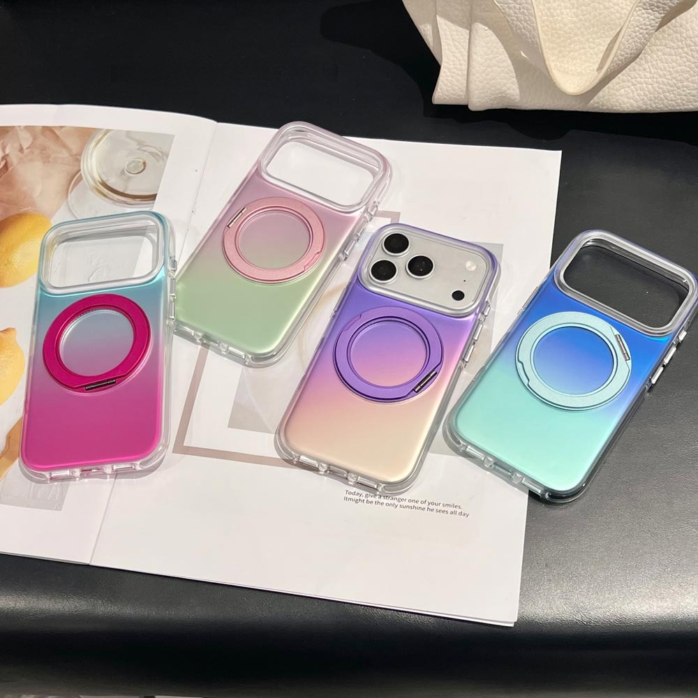 Ốp Lưng Cứng Tương Thích Với iPhone 15 15Pro 15ProMax 16 16Pro 16ProMax 17 17Pro 17ProMax Ốp Nam Châm Họa Tiết Chặn Màu Gradient