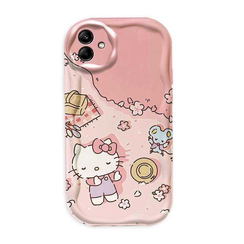 Thích Hợp Cho Samsung A04 A05 A06 4G 5G A07 3D Thẩm Mỹ Mềm TPU Hoạt Hình Kitty Nữ Vỏ Điện Thoại Chống Sốc