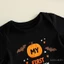 Bé Trai Halloween Bí Ngô In Chữ Cổ Tròn Tay Dài Cánh Dơi Romper Có Mũ