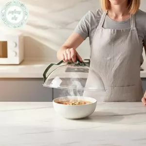 Vỏ đĩa lò vi sóng PUSKY có tay cầm cho thực phẩm Nắp an toàn nhiệt độ cao để nấu ăn tiện lợi VN