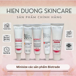 Mini size các sản phẩm Biotrade - Sữa rửa mặt, vitamin C, retinol, kem dưỡng ẩm 5ml