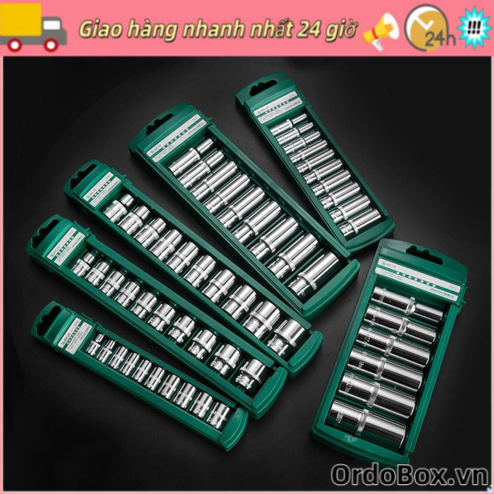 Bộ đầu cờ lê ORDOBOX, 1 / 4 3 / 8 1 / 2 Ổ cắm lục giác ngắn, Ổ cắm dụng cụ Ratchet Đai ốc sâu có tay cầm Cờ lê