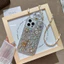 Ốp điện thoại cung cấp che khuyết điểm cho Ốp lưng chéo Apple 13 / 14 cho iPhone 14 / 15, nơ gấu sang trọng, đầy kim cương.