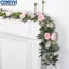 <cosyh>Artificial Wedding Vine Garland Roses Peony Leaves Pink Blue FOR CHAMPAGNE