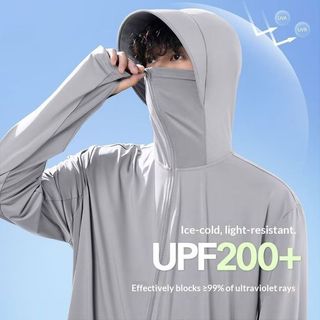 Quần áo chống nắng cho nam Upf100 chống nắng kèm áo khoác có mũ trùm đầu