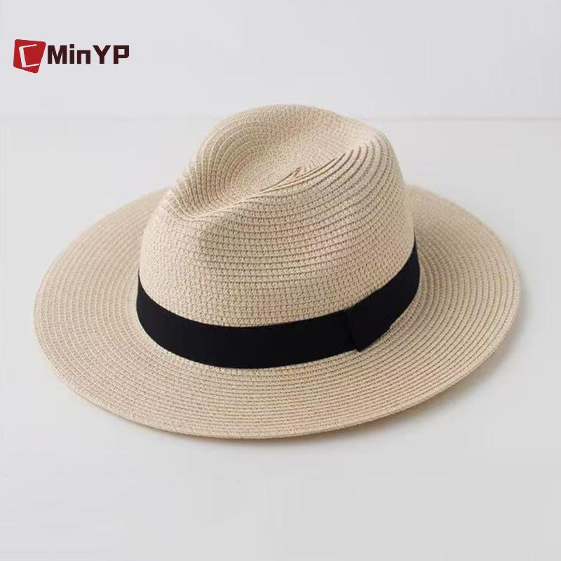 CMinYP Mũ Rơm Mùa Hè Nam Nữ Vành Rộng Đi Biển Chống Tia UV Fedora Mũ Chống Nắng Glory