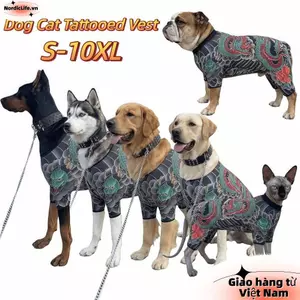 Áo Vest xăm hình chó mèo NORDICLIFE, Áo khoác hình xăm thú cưng vui nhộn bốn mùa, Sáng tạo mát mẻ gần gũi Quần áo thú cưng giống như thật cho thú cưng S đến 6XL