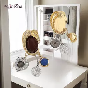 AqToCna Retro Luxuriou Nelace Bộ Bông Tai Bohemian Nhựa Đá Quý Đính Hạt Trang Sức Cho Nữ Dự Tiệc Quà Tặng AqToCna