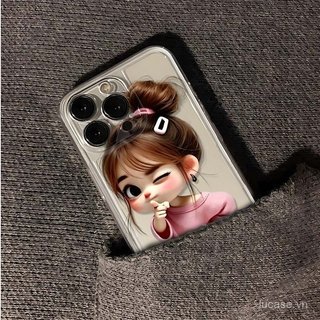 Ốp điện thoại hoạt hình hoạt hình Ball Head Girl Thích hợp cho iPhone 11promax 11 12 13 14 promax 17promax 17 16 15 pro max xr xs 12promax Vỏ bảo vệ trong suốt chống sốc