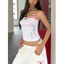 Milyfashion Khâu Sling Mùa Hè Phong Cách Mới Slim-fit Ôm Hơn Nhìn Ngắn Top Ngôi Sao Sọc In Chữ AEF0