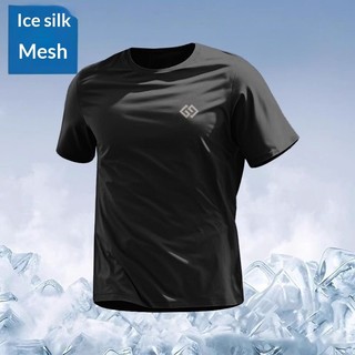 Áo thun khô nhanh lưới lụa băng Unisex Thể thao thoáng khí