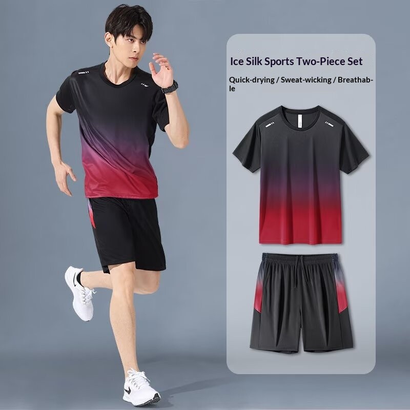 Bộ đồ thể thao thoáng khí khô nhanh mùa hè Huấn luyện bóng rổ chạy bộ cho thanh niên