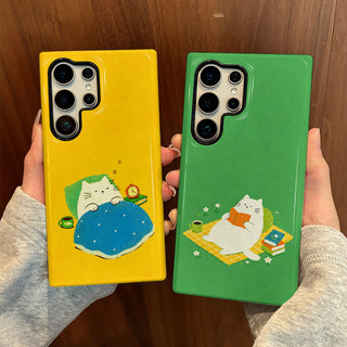 Ốp lưng Sleeping Cat Pattern s26ultra thích hợp cho Samsung s26 s22u s23 plus s23FE s24 s25 plus A55 A56 A36 ốp lưng điện thoại di động