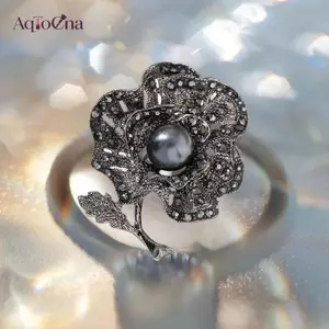AqToCna Kim Cương Giả Hoa Nơ Thắt Thổ Cẩm Dành Cho Nữ Vintage Thanh Lịch Lớn Trâm Cài Áo Mùa Đông Áo Len Thổ Cẩm Chất Lượng Cao AqToCna