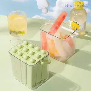 WANYEDI Khuôn Popsicle Cũ, Silicon Có Nắp Khay Đá Thanh Dài, Khuôn Làm Kem Đông Lạnh Di Động Bền Đẹp Cho Tủ Đông