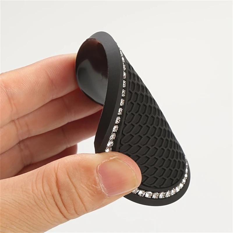 XE CUP GIỮ COASTER 2 Chiếc Lưới Tròn Cao Su Mềm Trang Trí Kim Cương Chống Trơn Trượt Chống Thấm Nước Chịu Nhiệt Dễ Dàng Làm Sạch Đa Năng Nội Thất Ô Tô Đồ Uống Pad Phụ Kiện