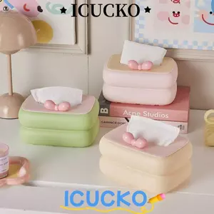 Hộp đựng khăn giấy ICUCKO, Hộp đựng khăn giấy màu kẹo đa chức năng, Hộp đựng giấy nhựa thanh lịch