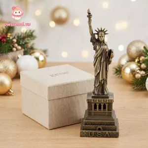 Mô hình xây dựng kim loại PWSEND, Tượng kim loại Mô hình tượng tự do 5,9in, Tượng đồng cổ kim loại cổ điển Giá sách mô hình tượng tự do tinh tế