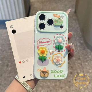 Ốp Lưng Tương Thích Cho IPhone 17 16 11 15 14 13 12 Pro Max XR X XS Max AIR 7 16 8 Plus SE Phim Hoạt Hình Gấu Hoa 3D Sang Trọng Gấu Hoa Bong Bóng Trái Tim