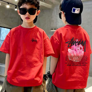 Áo Thun Bé Trai In Logo Thời Trang, Cotton Mềm, Áo Ngắn Tay, Phù Hợp Đi Học & Chơi, Cho Bé 3-12 Tuổi