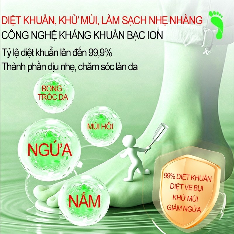 Dung dịch khử mùi chân， Thảo dược, Hạn chế vi khuẩn， Ngăn hôi chân, Ngăn mồ hôi, Lưu hương 48h