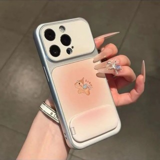 Sơn Dầu Mini Voi Điện Thoại Trường Hợp + Gương Đứng Cho iPhone 17 16 15 14 13 12 11 Pro Max