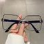 Kính Khung Vuông PYCOU, Mẫu Chất Liệu PC Kính Mắt Quang Học, Thiết Kế Thời Trang Hai Màu Unisex Phong Cách Chống Ánh Sáng Xanh Kính Nam Nữ