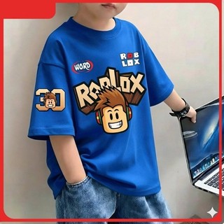 Áo thun trẻ em Roblox in hình game, áo cotton thoáng mát cho bé mùa hè đi học đi chơi