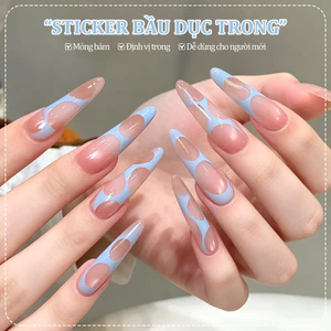 Miss Gooey Hình dán trang trí móng tay hình bầu dục trong suốt rỗng hình dán tròn phun sơn hình dán trang trí móng tay trong suốt rỗng dạng dán hai trong một.