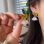 Bông tai nơ hoa mộc mạc với giọt nước hoa Lily-of-the-Valley tinh tế dành cho nữ - Mùa xuân mùa hè ngọt ngào