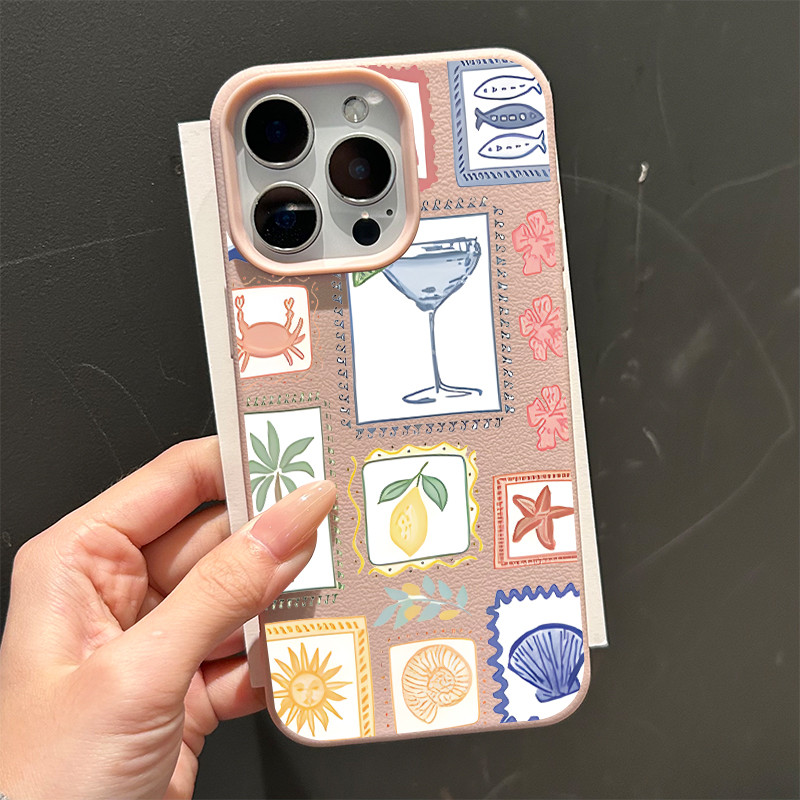 Ốp lưng cho iPhone 17 16 Pro Max 15 14 13 12 11 Ốp lưng điện thoại Summer Stamp