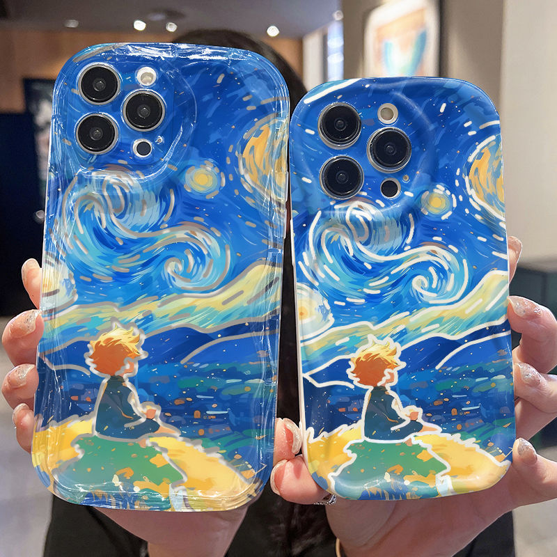 Ốp Lưng Cho Samsung Galaxy S26 S25 S24 S23 S21 S22 Plus Ultra 20 FE J7 Prime A03 A03S A02 A02S M02 A12 M12 A20 A30 Kem gợn Sóng Cong Edge Motif Prince NYK301