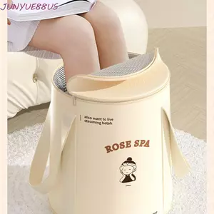 Túi giặt chân có thể gập lại JUNYUE88US, Chậu tắm chân có thể gập lại di động hoạt hình, Đồ dùng gia dụng Chống rò rỉ Dễ dàng mang theo Xô dày để ngâm chân Ký túc xá