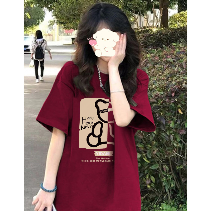 （Giao hàng 24h）Angela 100% Cotton Tay Ngắn Oversize Unisex Áo Thun Plus Size Người Phụ Nữ Tee Baggy Hoạt Hình Áo