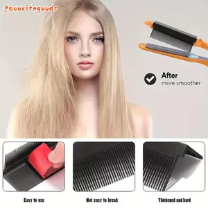 Lược chải tóc thẳng FAVORITEGOODS, Lược sắt phẳng kẹp chuyên nghiệp, Dụng cụ chăm sóc tóc tạo kiểu nhẹ cầm tay Lược chải tóc để ủi phẳng đính kèm tóc