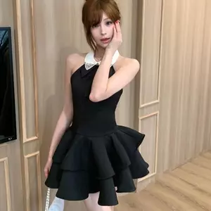 Đầm không tay cổ dây dáng ôm phong cách Pháp Phong cách nữ mùa hè phong cách con gái