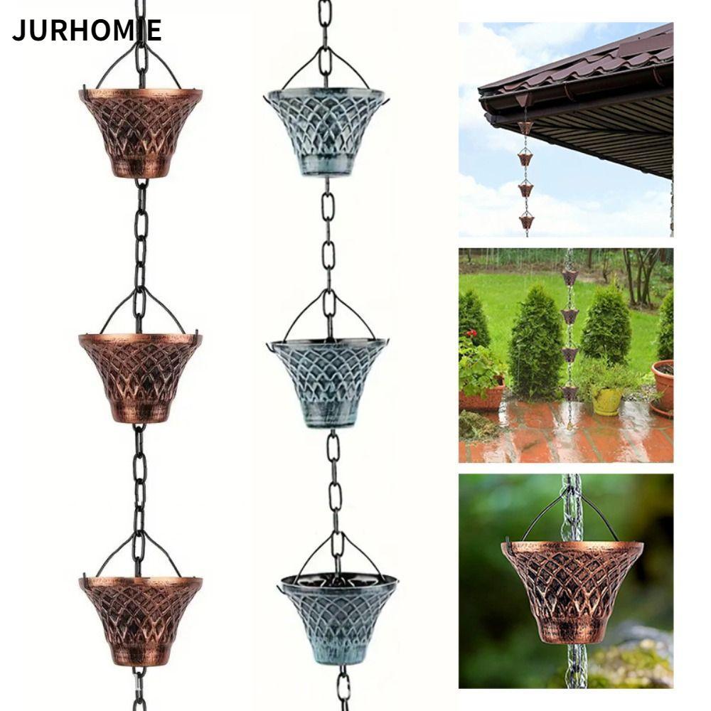 Dây chuyền mưa JURHOMIE, Dây chuyền nước mưa hạt chức năng bằng sắt, Bộ chia ống ngậm trang trí 2,6 mét hiệu quả