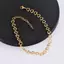 PNPIA- Vòng Tay Thép Titan Handmade Hình Học Liên Kết Dây Chuyền Vòng Tay Nữ Trang Sức Màu Vàng Quà Tặng Hàng Ngày 18cm Vòng Tay Dài