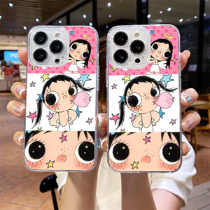 Ốp lưng iPhone trong suốt chống sốc họa tiết cô bé iP-7/8Plus/XSMax/11/12/13/14/15/16/17/Pro/ProMax